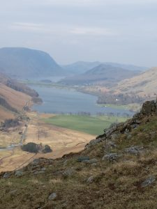 Buttermere and Crummock Water from below Fleetwith Pike