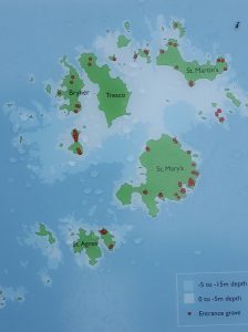 Entrance grave locations on Scilly