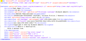 Preamble / metadata section of opf file