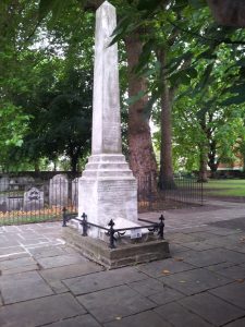 Daniel Defoe's memorial, Bunhill Fields Burial and Gardens, Islington